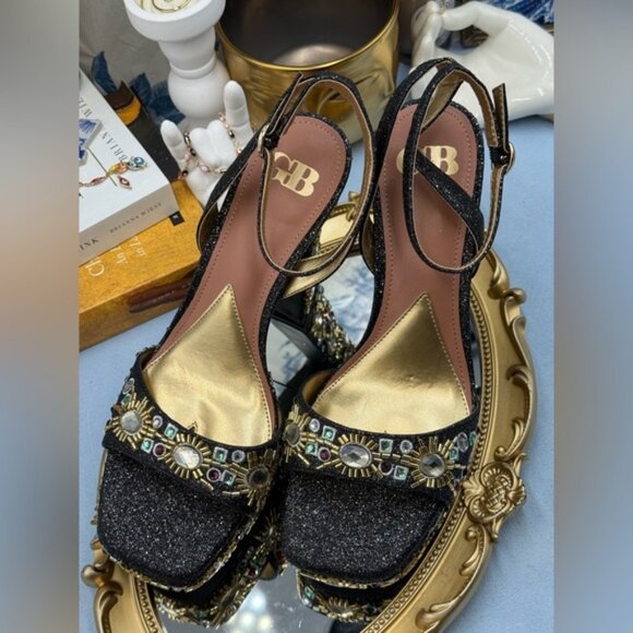 🆕 GB GIANNI BINI 🧿 NWOB Enchant-Ment Bead Embellished Platform Sandals, Sz 8M - Picture 12 of 14